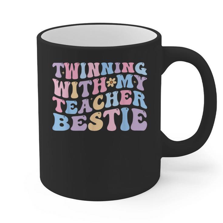 Twinning With My Teacher Bestie Teaching Partner Graphic Print Coffee Mug
