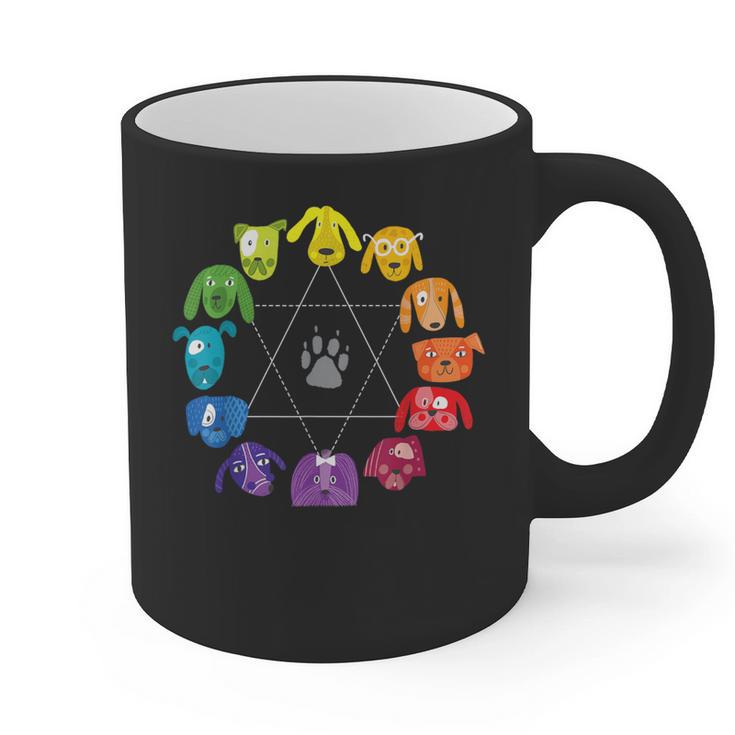 Unique For Artists By ADS Color Wheel Educational Art Teacher Dog Themed Artist Small Graphic Print Coffee Mug