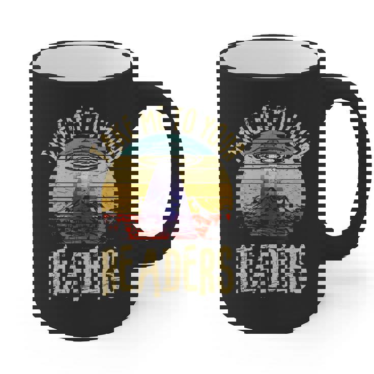 Vintage Take Me To Your Readers English Teacher Alien Space Men Women Graphic Print Coffee Mug