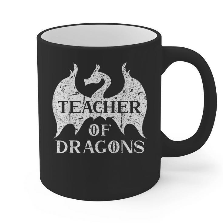 Vintage Teacher Of Dragons Quotes Teacher Student Graphic Print Coffee Mug