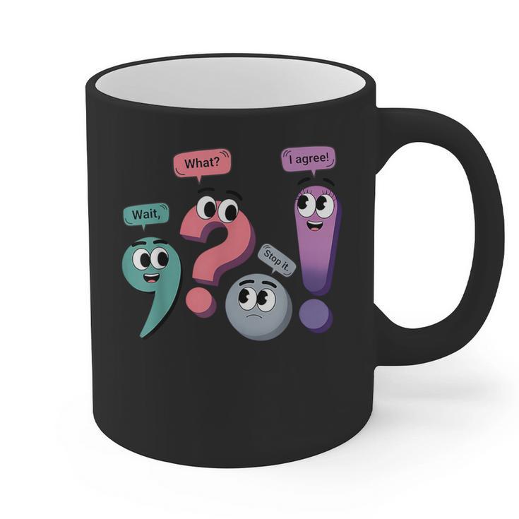 Wait What Stop It I Agree Grammar English Teacher Graphic Print Coffee Mug