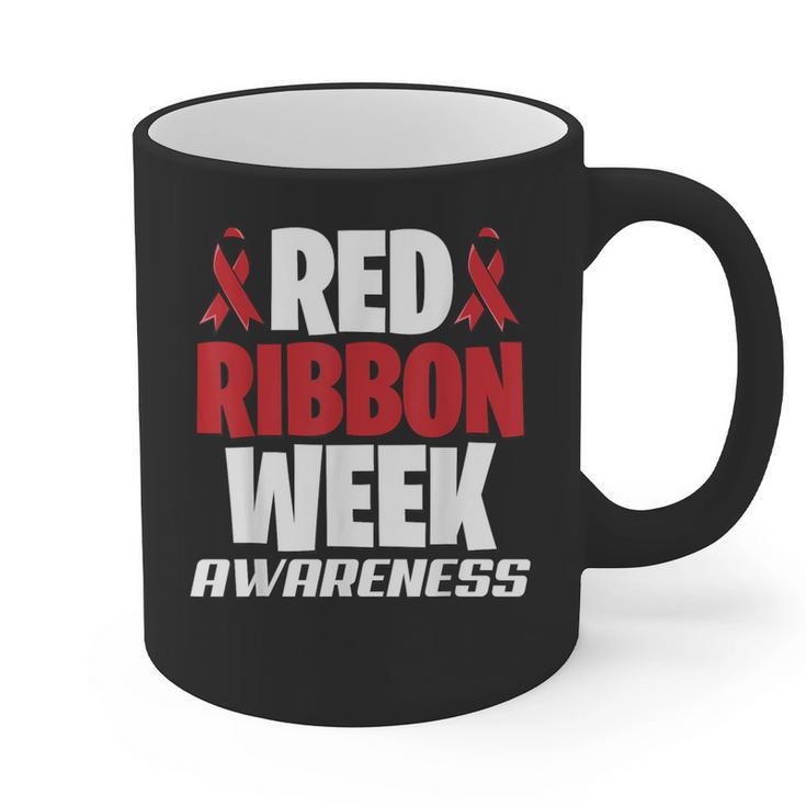 We Wear Red For Red Ribbon Week Awareness Mothers Teachers Graphic Print Coffee Mug