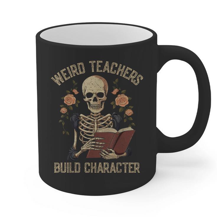 Weird Teachers Build Character Skeleton Book Halloween Women Graphic Print Coffee Mug