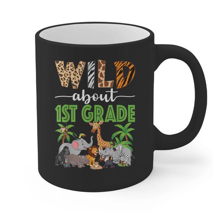 Wild About 1st Grade Teacher Student First Grade Zoo Safari Graphic Print Coffee Mug