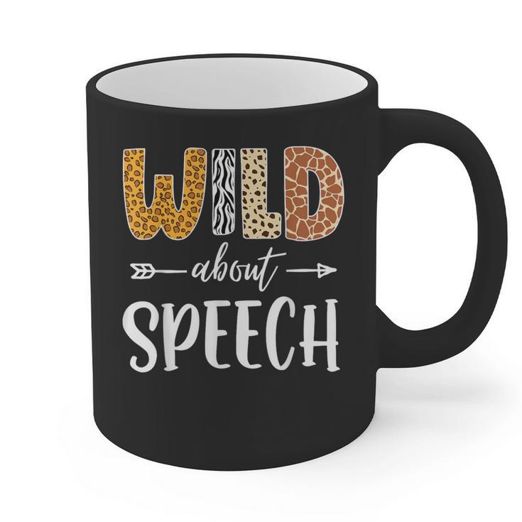 Wild About Speech SLP Leopard Teacher Back To School Kids Graphic Print Coffee Mug