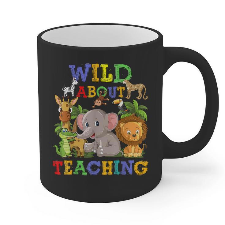 Wild About Teaching Safari Jungle School Teacher Graphic Print Coffee Mug