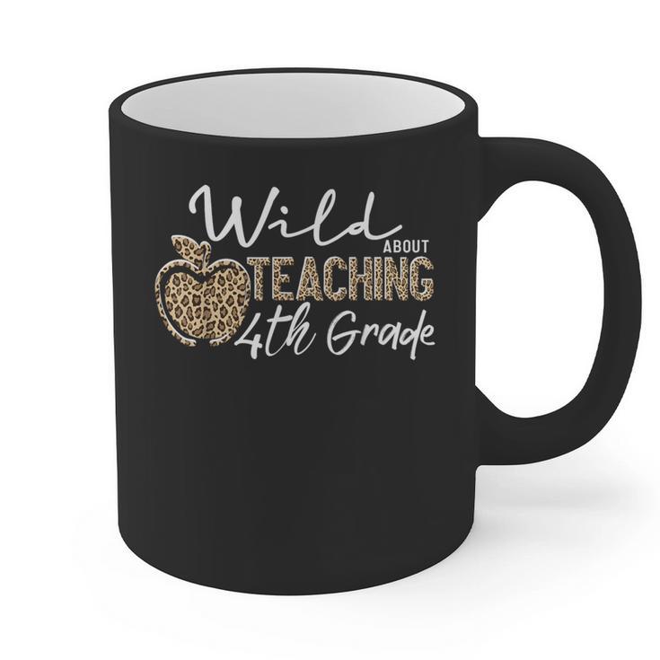 Wild About Teaching School Crew 4th Grade Teacher Squad Graphic Print Coffee Mug