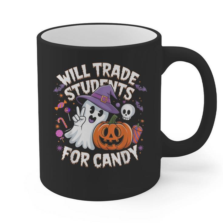 Will Trade Students For Candy Halloween Teacher Graphic Print Coffee Mug