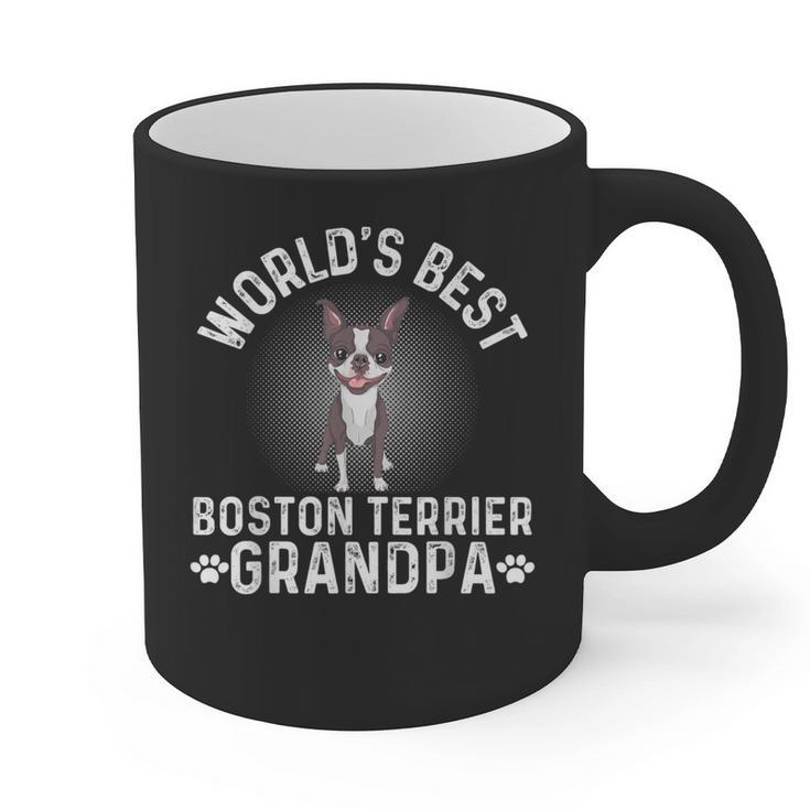 World's Best Boston Terrier Grandpa Dog Grandfather For Men Women Girls Kids Graphic Print Coffee Mug