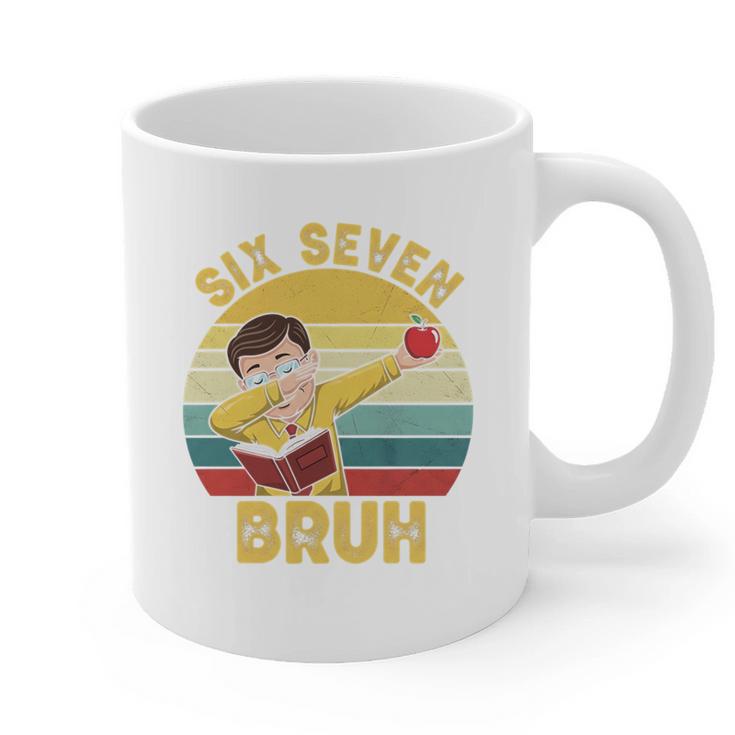 67 Meme Six Seven Bruh Retro Dabbing Teacher School Graphic Print Coffee Mug
