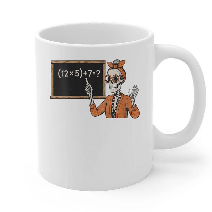 67 Teacher Halloween Skeleton Six Seven Meme Brainrot Math Graphic Print Coffee Mug