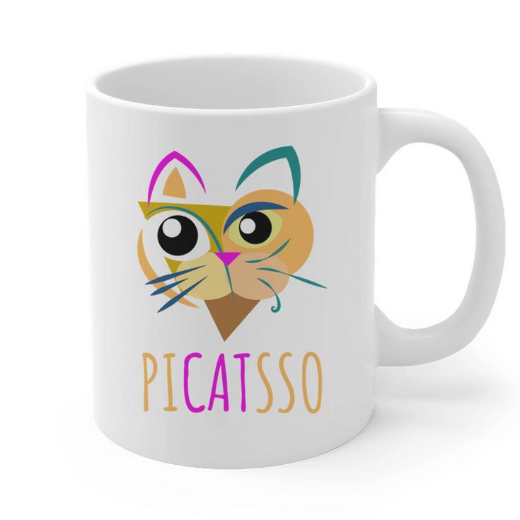 Abstract Cat Art Picatsso Shirt For Art Teachers Graphic Print Coffee Mug