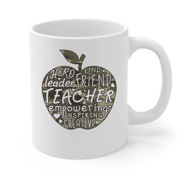 Apple Camoflauge Clothing Camo Student Teacher Cute School Graphic Print Coffee Mug