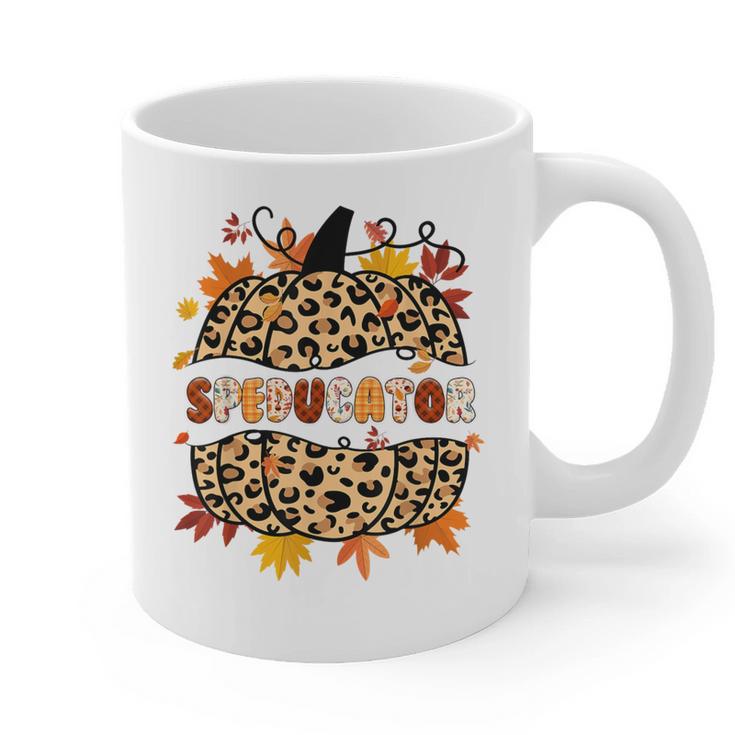 Autumn Fall SPED ED Teacher Thankful Grateful Pumpkin Retro Graphic Print Coffee Mug