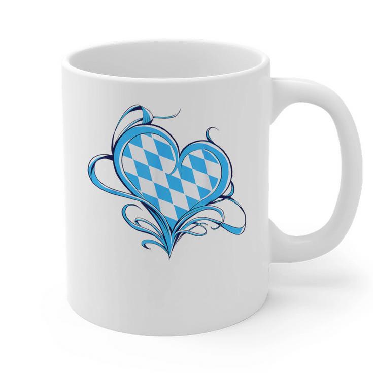 Bavarian Flag As Heart Blue Diamond Bavaria Graphic Print Coffee Mug