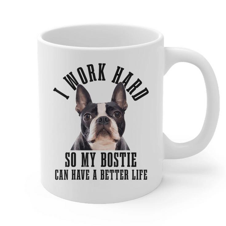 Bostie Mama Dog Dad Boston Terrier For Men Women Graphic Print Coffee Mug, Couple Gifts, Boston Terrier Dad Gifts, trending gift