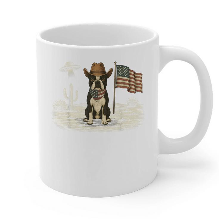 Boston Terrier 4th Of July US American Flag Dog Patriotic Graphic Print Coffee Mug