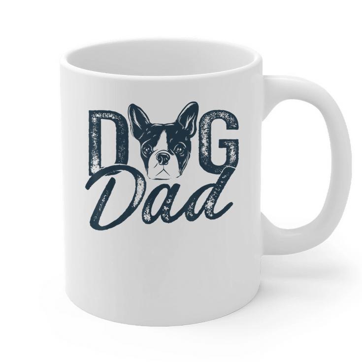 Boston Terrier Dog Dad Graphic Print Coffee Mug, Couple Gifts, Boston Terrier Dad Gifts, trending gift