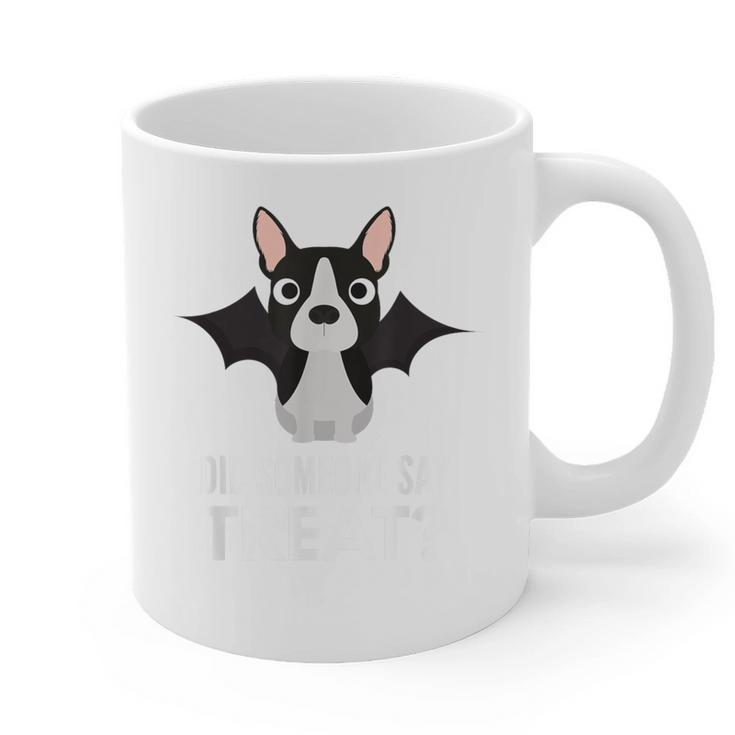 Boston Terrier Halloween Shirt Did Someone Say Treat Graphic Print Coffee Mug, Boston Terrier Halloween Gifts, trending gift