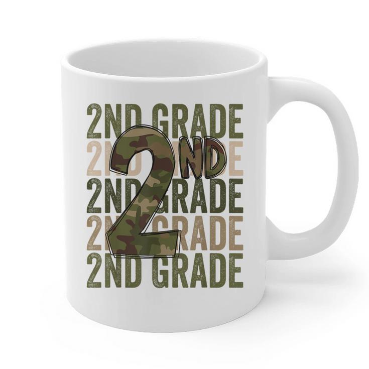 Camo Team 2nd Grade Squad Back To School Teacher Kids Boys Graphic Print Coffee Mug