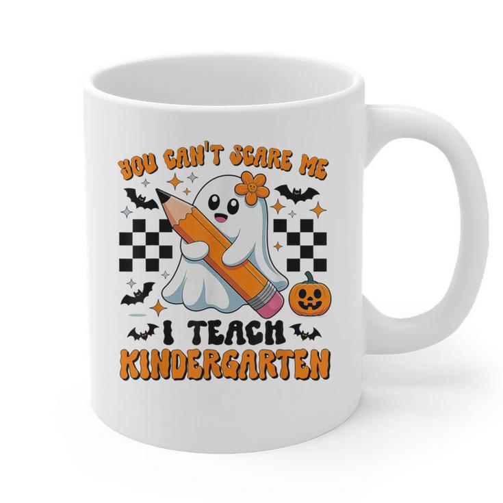 You Can't Scare Me I Teach Kindergarten Teacher Halloween Graphic Print Coffee Mug