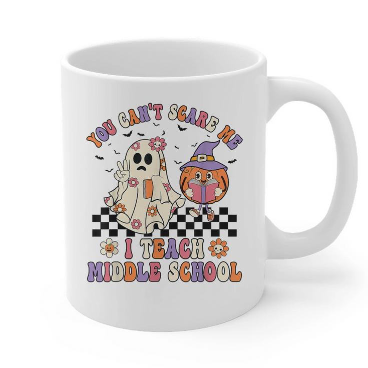 You Can't Scare Me I Teach Middle School Halloween Teacher Graphic Print Coffee Mug