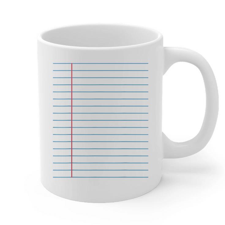 College Ruled Lined Paper Student Teacher Professor Costume Graphic Print Coffee Mug