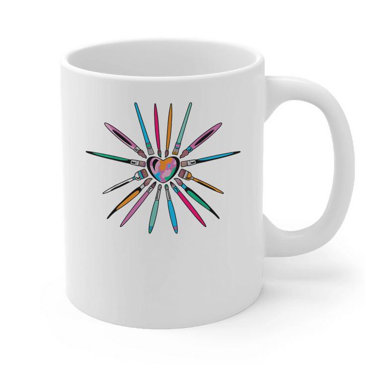 Cool Brush Heart Shape Art Teacher Paint For Artist Painter Graphic Print Coffee Mug