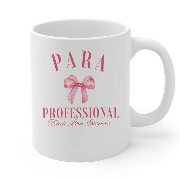Coquette Bow Paraprofessional School Para Squad Teacher Aide Graphic Print Coffee Mug