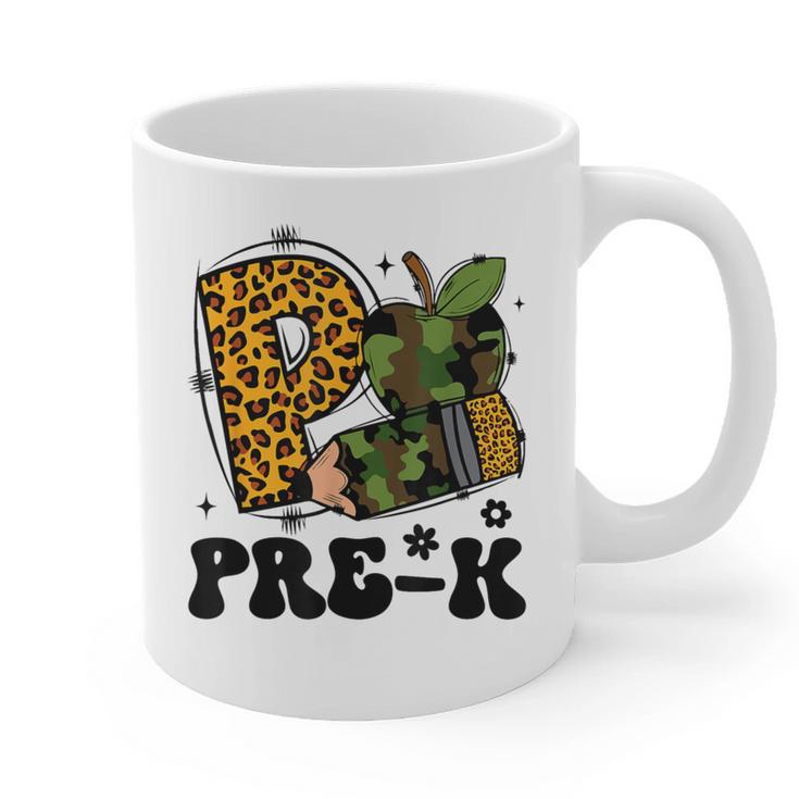Cute Camo Pre K Back To School Teacher Kid Preschool Graphic Print Coffee Mug