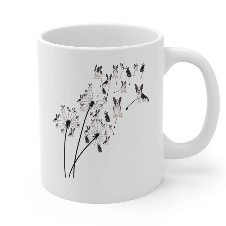 Dandelion Boston Terrier Flower Floral Bostie Tree Graphic Print Coffee Mug