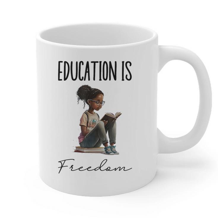 Education Is Freedom Teacher Books Black History Month Graphic Print Coffee Mug