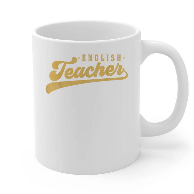 English Teacher Men Women Vintage Graphic English Teacher Graphic Print Coffee Mug