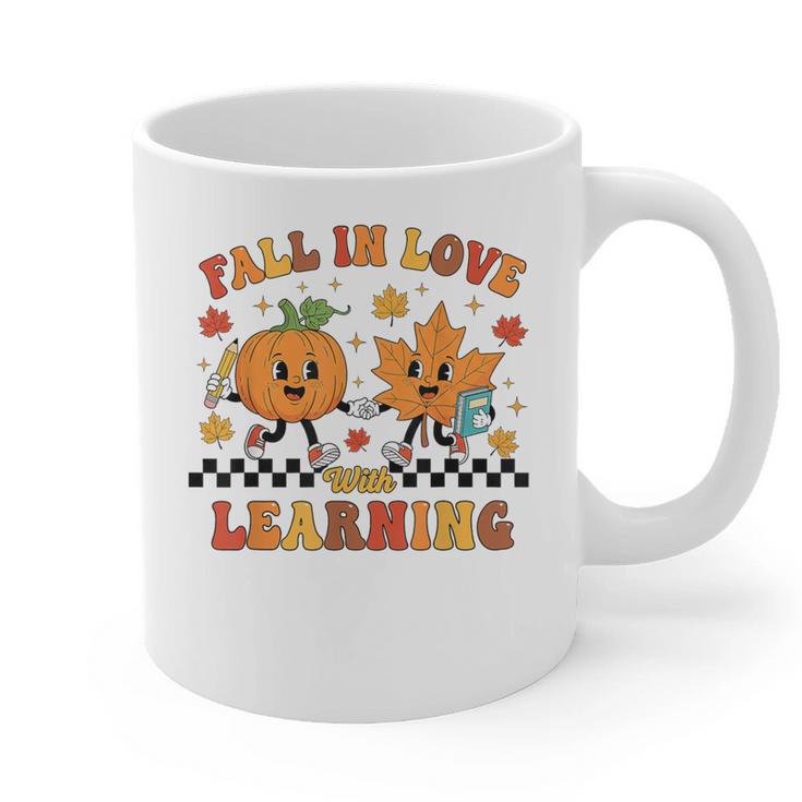 Fall In Love With Learning Teacher Student Autumn Pumpkin Graphic Print Coffee Mug