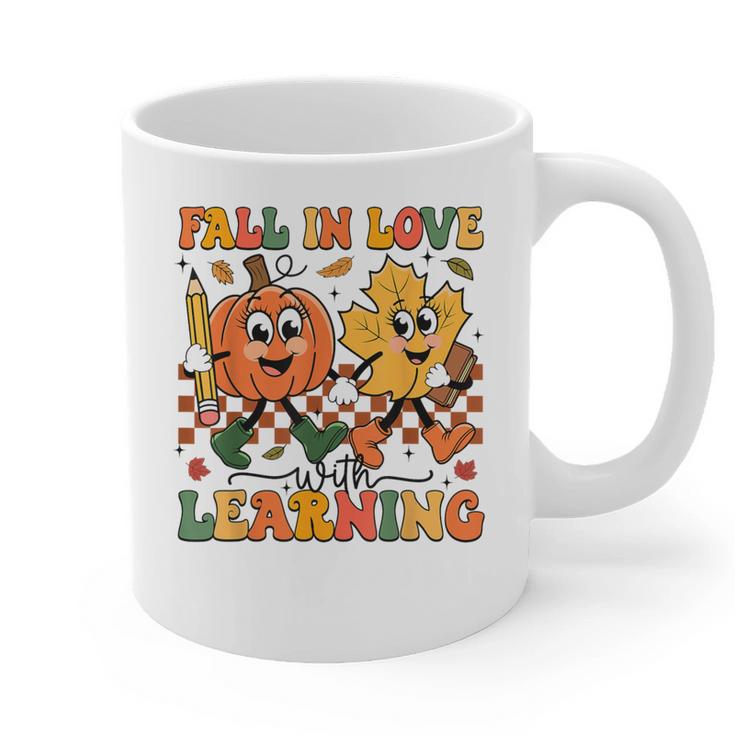 Fall In Love With Learning Thanksgiving Teacher Student Graphic Print Coffee Mug