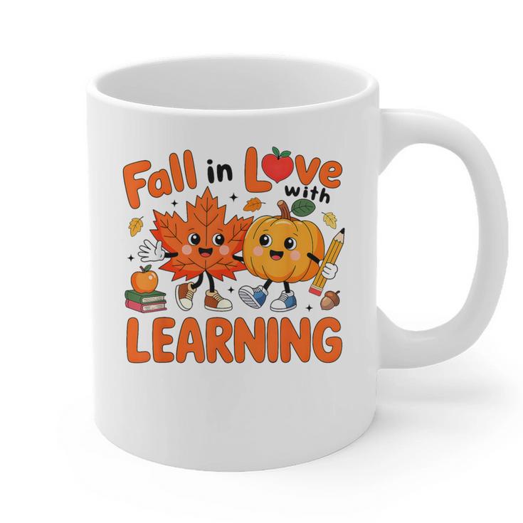 Fall In Love With Learning Thanksgiving Teacher Student Kids Graphic Print Coffee Mug
