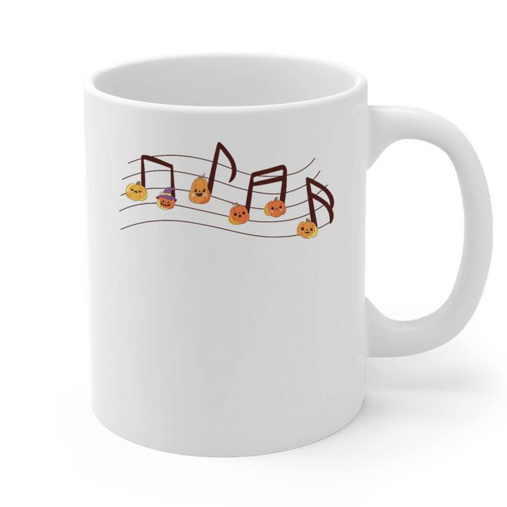 Fall Music Teacher Halloween Pumpkin Music Note Fall Teacher Graphic Print Coffee Mug
