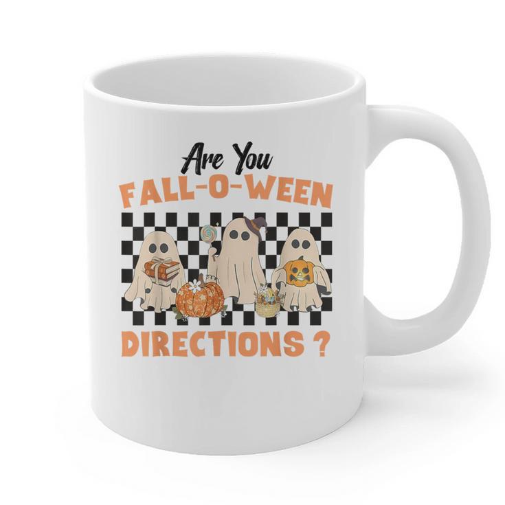 Are You Fall-O-Ween Directions Halloween Ghost Fall Teacher Graphic Print Coffee Mug