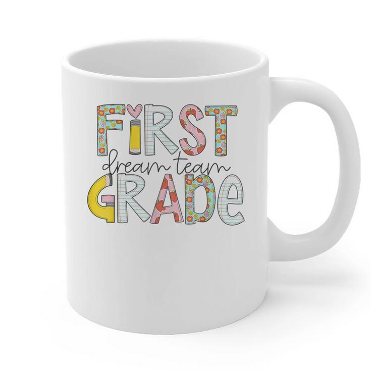 First Grade Dream Team Back To School 1st Grade Teacher Graphic Print Coffee Mug