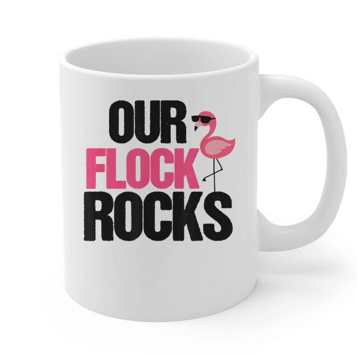 Our Flock Rocks Flamingo Mother's Day Teacher Graphic Print Coffee Mug