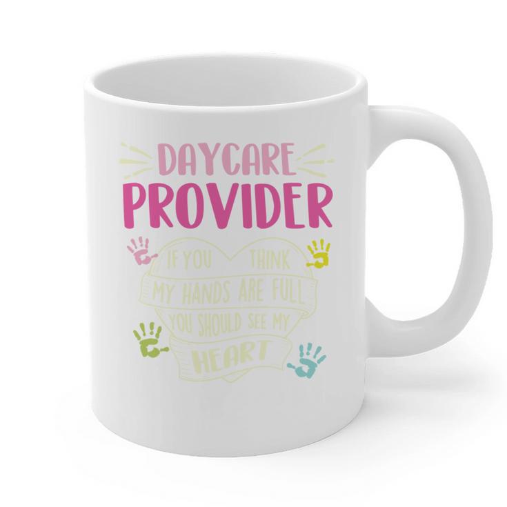 Full Heart Daycare Provider Nanny Au Pair Pre-K Teacher Graphic Print Coffee Mug
