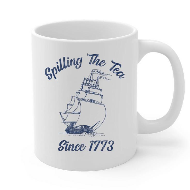Fun 4th Of July Spilling The Tea Since 1773 History Teacher Graphic Print Coffee Mug