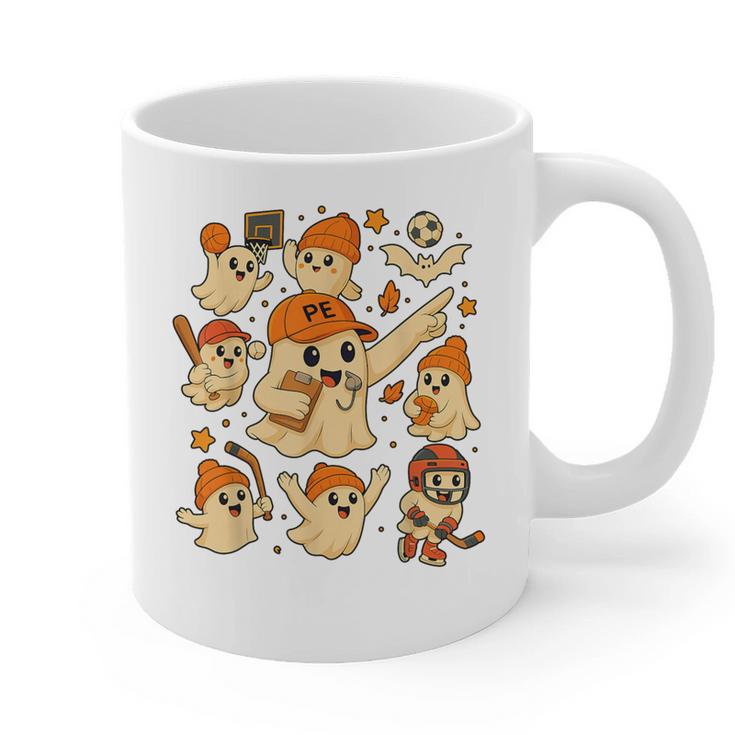 Halloween PE Teacher Costume Ghost Physical Education Graphic Print Coffee Mug