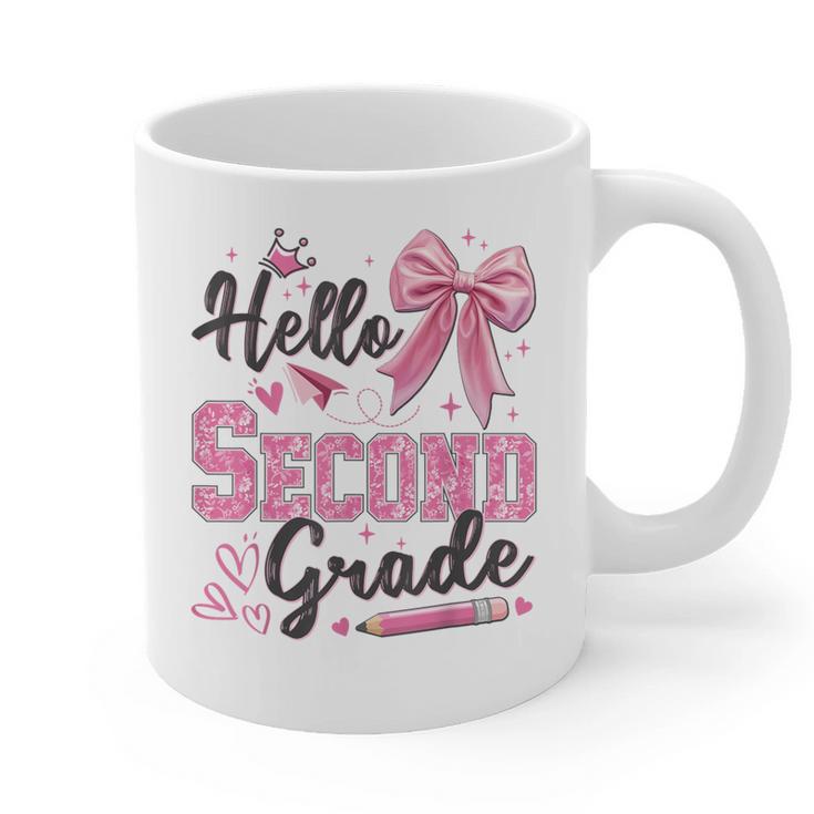 Hello Second Grade First Day Of School Coquette Teacher Girl Graphic Print Coffee Mug