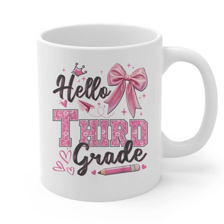 Hello Third Grade First Day Of School Coquette Teacher Girl Graphic Print Coffee Mug