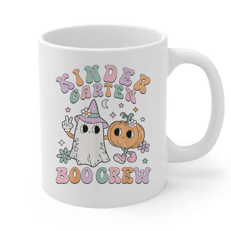 Kindergarten Boo Crew Halloween Floral Ghost Kinder Teacher Graphic Print Coffee Mug