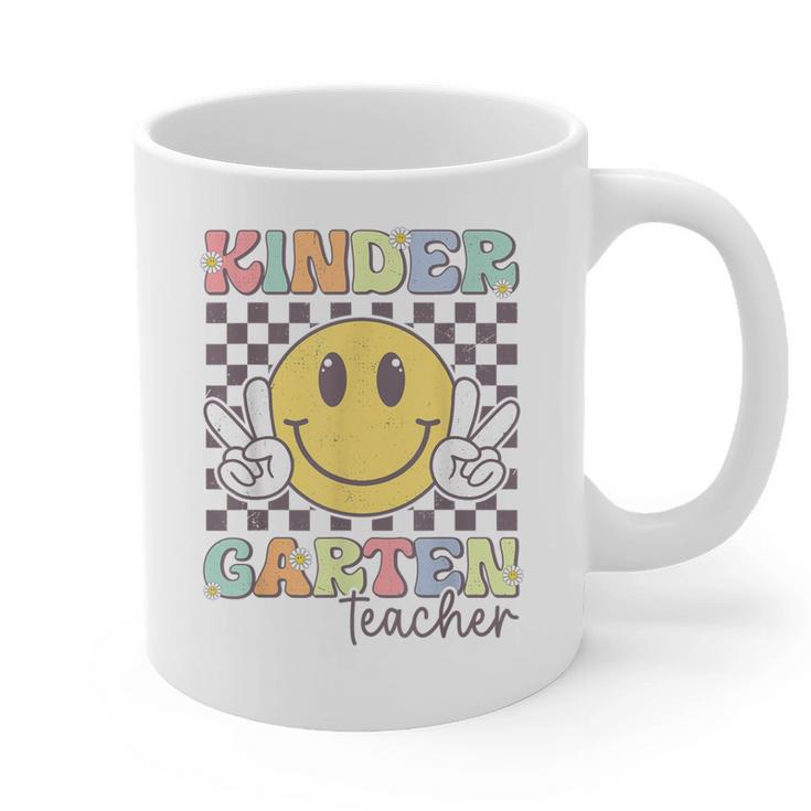Kindergarten Teacher Team Hippie Smile Face Back To School Graphic Print Coffee Mug