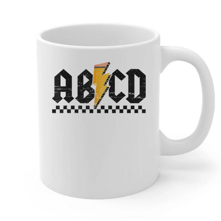 Lightning Pencil Rock'n Roll ABCD Teacher Back To School Kid Graphic Print Coffee Mug