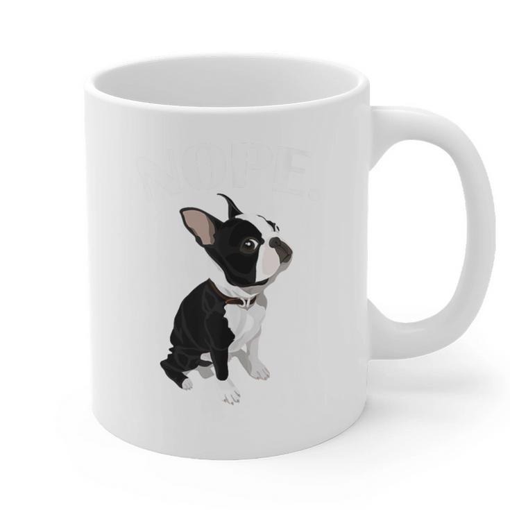 Love NOPE Boston Terrier Dog Lover Graphic Print Coffee Mug