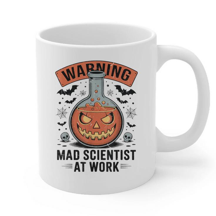 Mad Scientist Pumpkin Science Teacher Halloween Costume Kids Graphic Print Coffee Mug